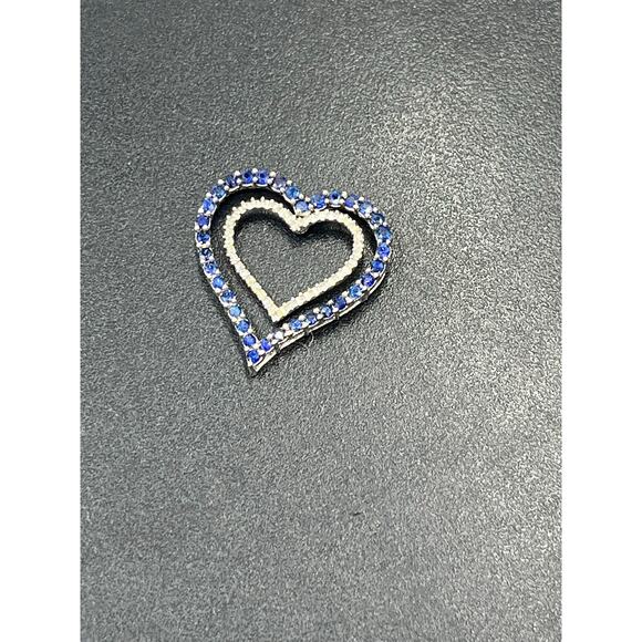 JWBR 10k White Gold Double Heart Pendant Blue Spinel and Diamond
21mm, 1.71g - Picture 4 of 9